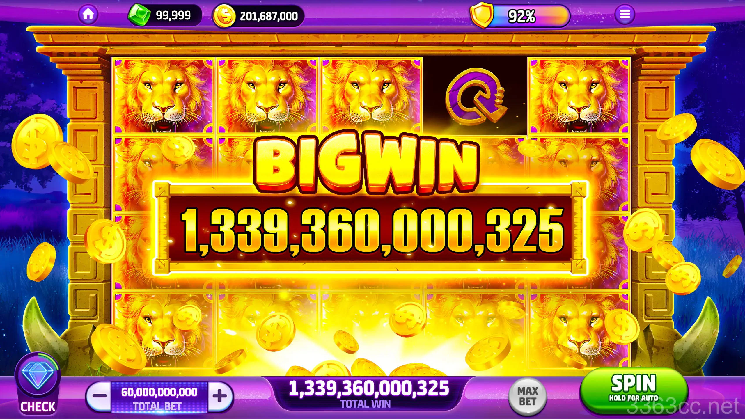 Màn hình cược Slots 3363